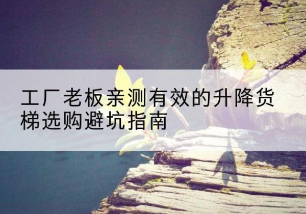 桑植升降货梯怎么选-工厂老板亲测有效的升降货梯选购避坑指南